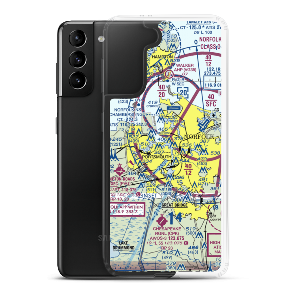 Naval Medical Center Helipad (Z24) VFR Sectional Samsung Case Samsung Galaxy S21 Plus model shown