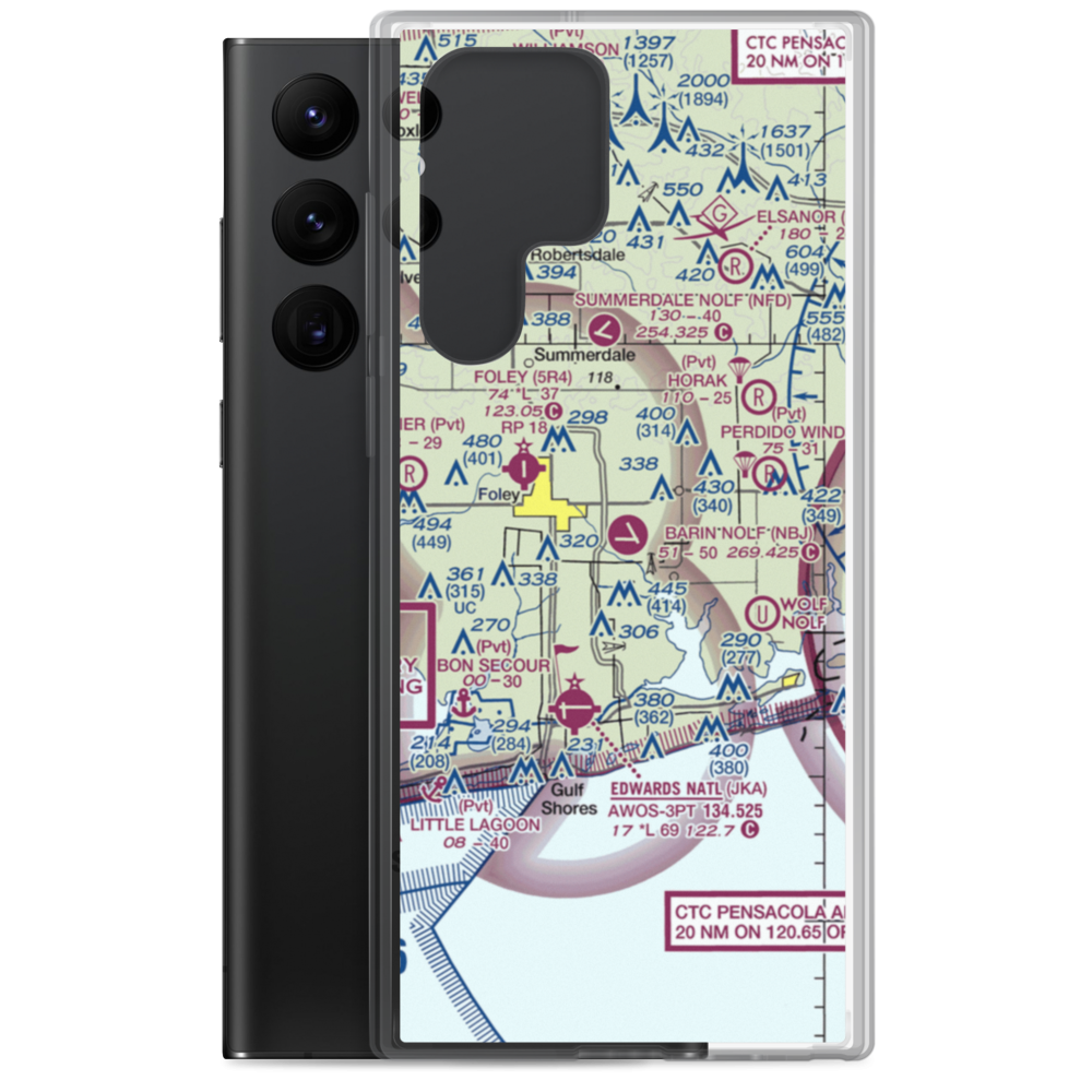 Naval Outlying Field Barin (NBJ) VFR Sectional Samsung Case Samsung Galaxy S22 Ultra model shown