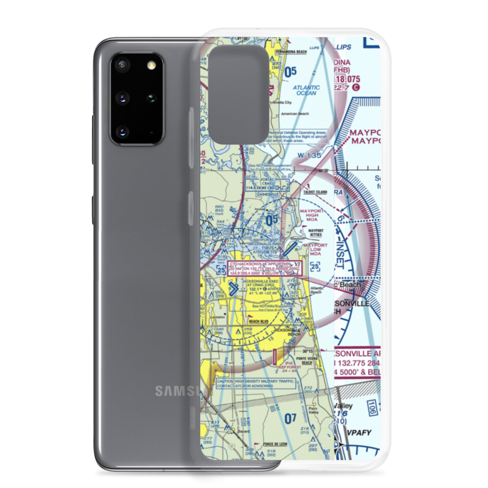 Naval Station Mayport (Admiral David L. Mcdonald Field) (NRB) VFR Sectional Samsung Case Samsung Galaxy S20 Plus model shown