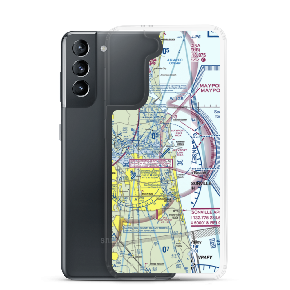 Naval Station Mayport (Admiral David L. Mcdonald Field) (NRB) VFR Sectional Samsung Case Samsung Galaxy S21 model shown