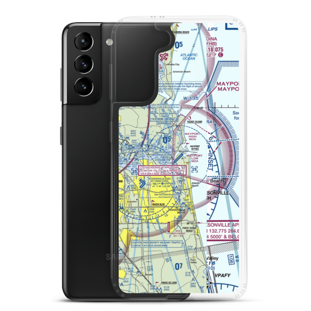 Naval Station Mayport (Admiral David L. Mcdonald Field) (NRB) VFR Sectional Samsung Case Samsung Galaxy S21 Plus model shown