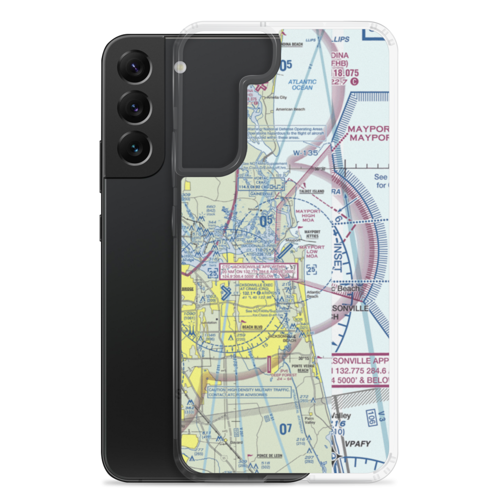 Naval Station Mayport (Admiral David L. Mcdonald Field) (NRB) VFR Sectional Samsung Case Samsung Galaxy S22 Plus model shown