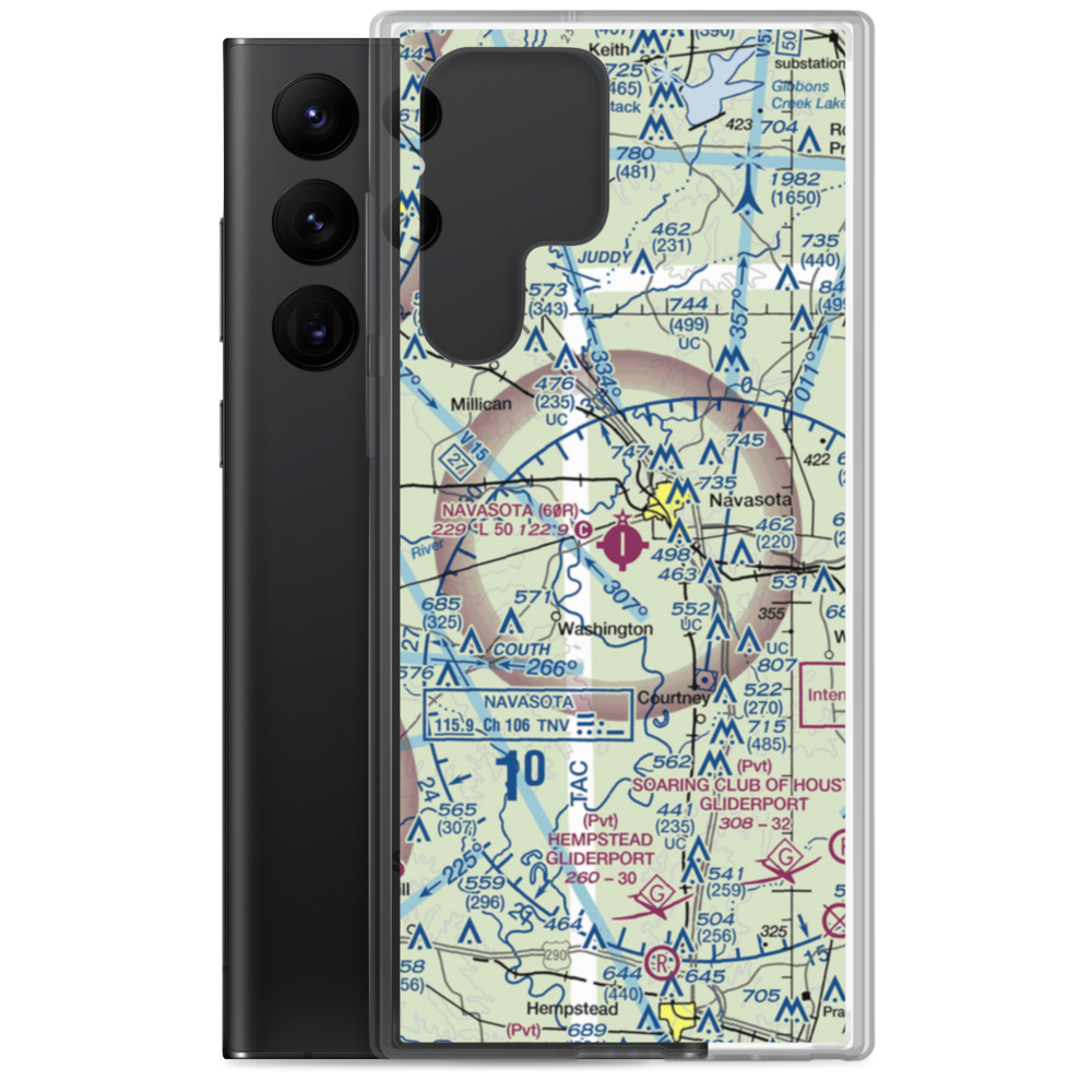 Navasota Municipal Airport (60R) VFR Sectional Samsung Case Samsung Galaxy S22 Ultra model shown