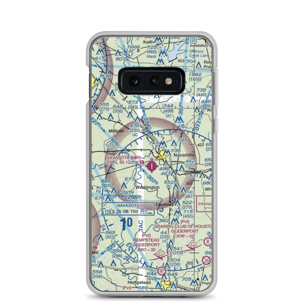 Navasota Municipal Airport (60R) VFR Sectional Samsung Case Samsung Galaxy S10e model shown