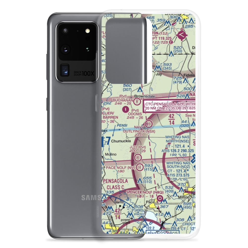 Navy Outlying Field Site X Heliport (NSX) VFR Sectional Samsung Case Samsung Galaxy S20 Ultra model shown
