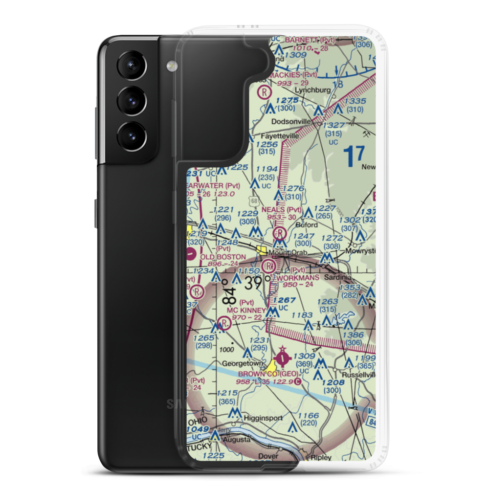 Neals Airport (OH96) VFR Sectional Samsung Case Samsung Galaxy S21 Plus model shown