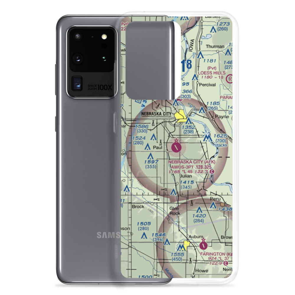 Nebraska City Municipal Airport (AFK) VFR Sectional Samsung Case Samsung Galaxy S20 Ultra model shown