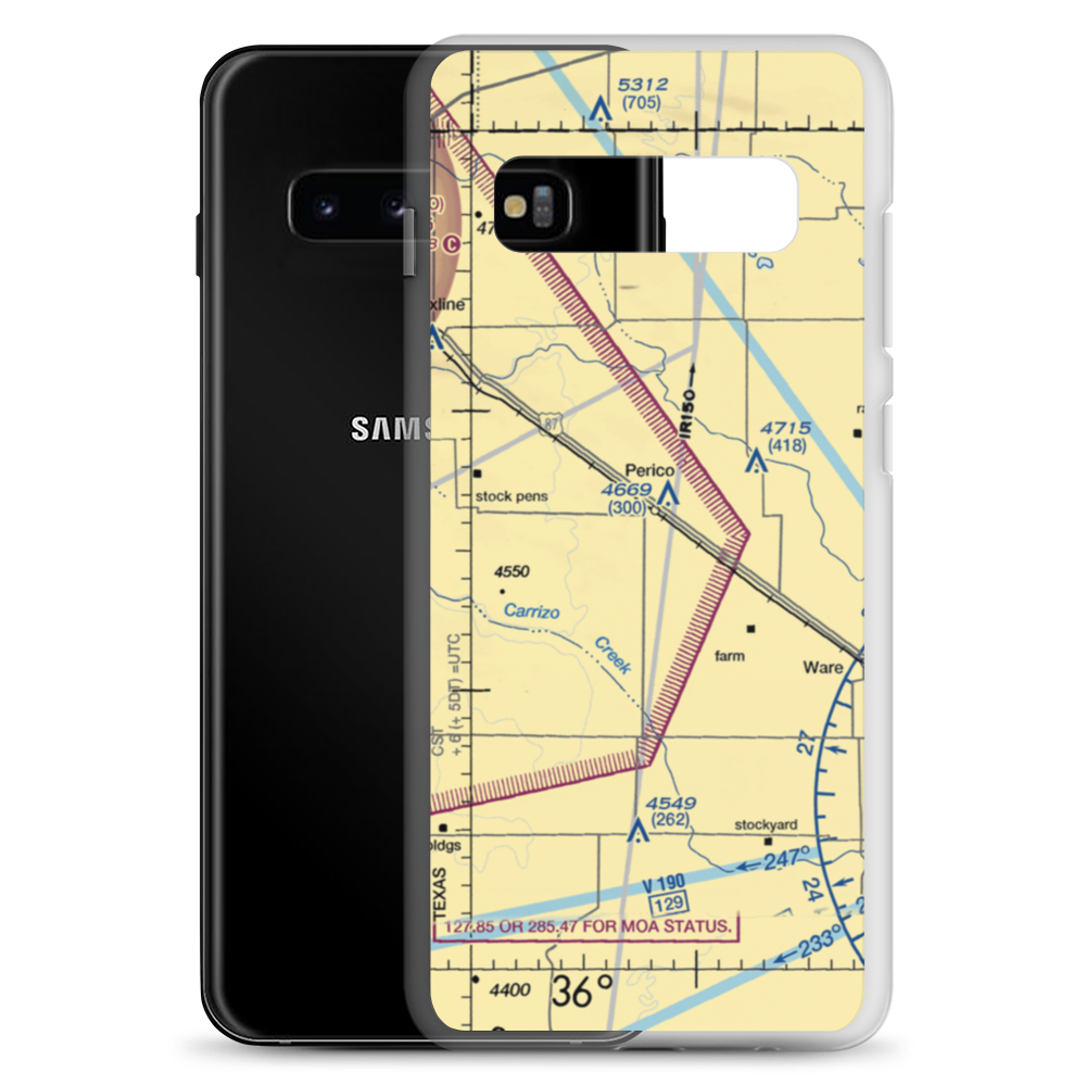 Nebtex Land Co. Airport (TA13) VFR Sectional Samsung Case Samsung Galaxy S10+ model shown