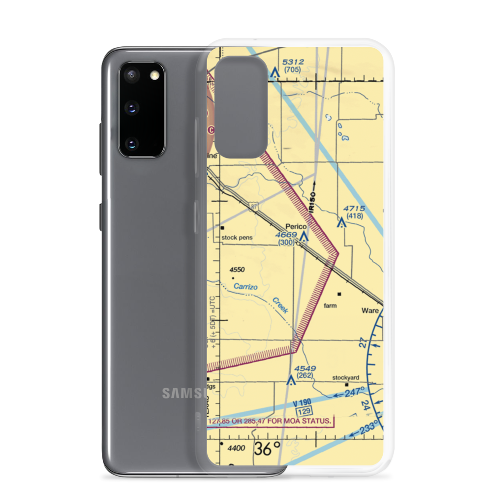 Nebtex Land Co. Airport (TA13) VFR Sectional Samsung Case Samsung Galaxy S20 model shown