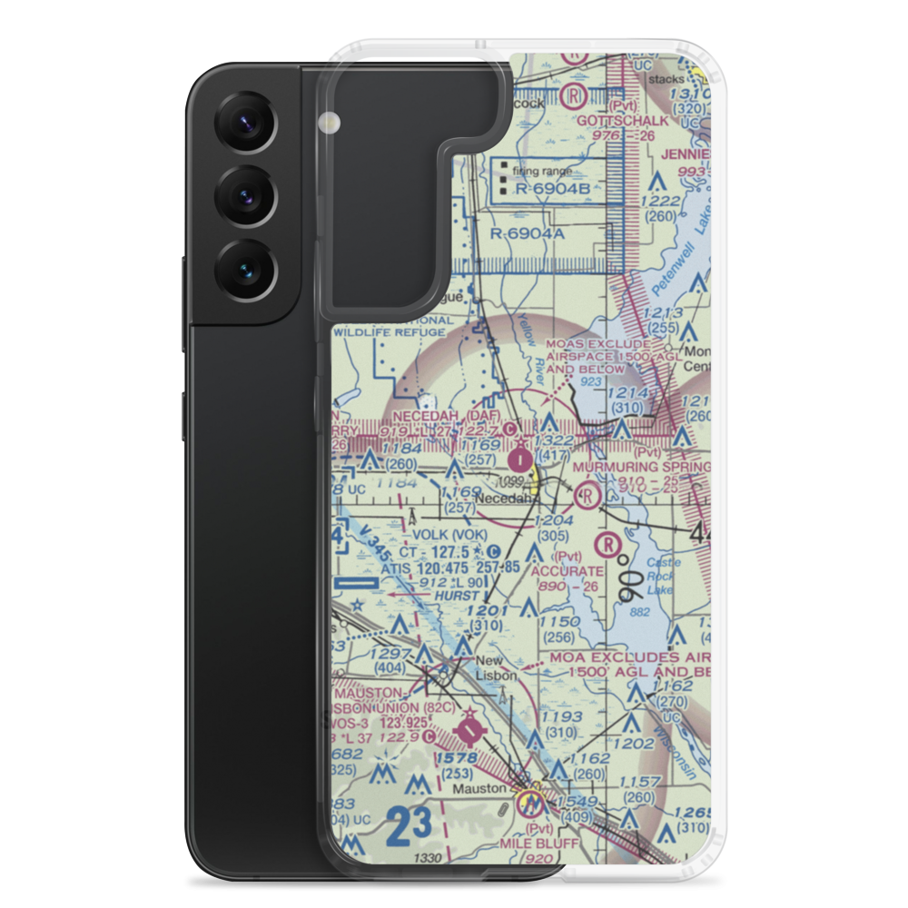 Necedah Airport (DAF) VFR Sectional Samsung Case Samsung Galaxy S22 Plus model shown