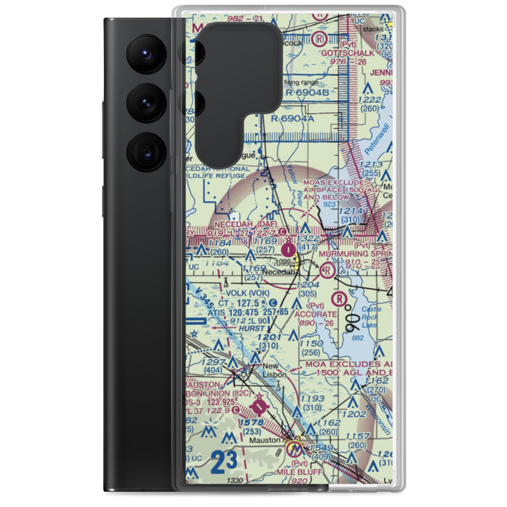 Necedah Airport (DAF) VFR Sectional Samsung Case Samsung Galaxy S22 Ultra model shown