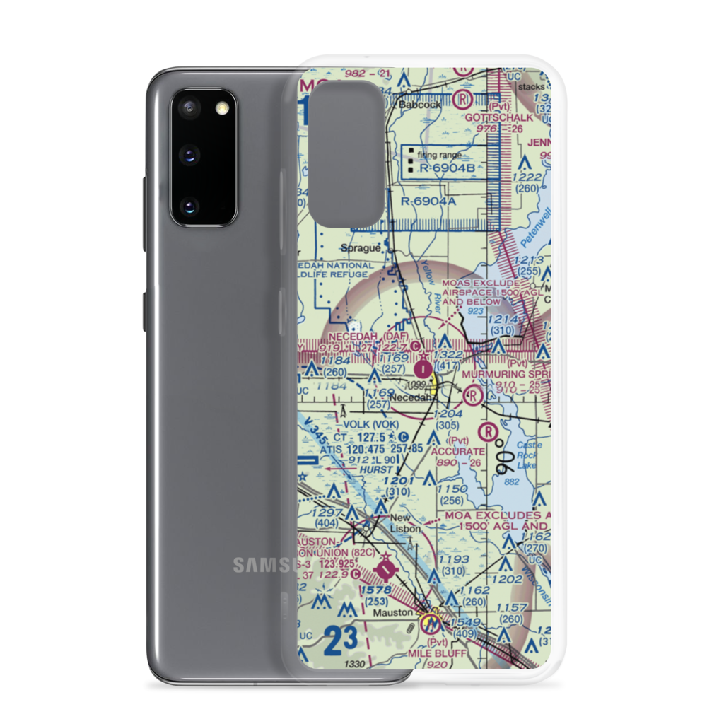 Necedah Airport (DAF) VFR Sectional Samsung Case Samsung Galaxy S20 model shown