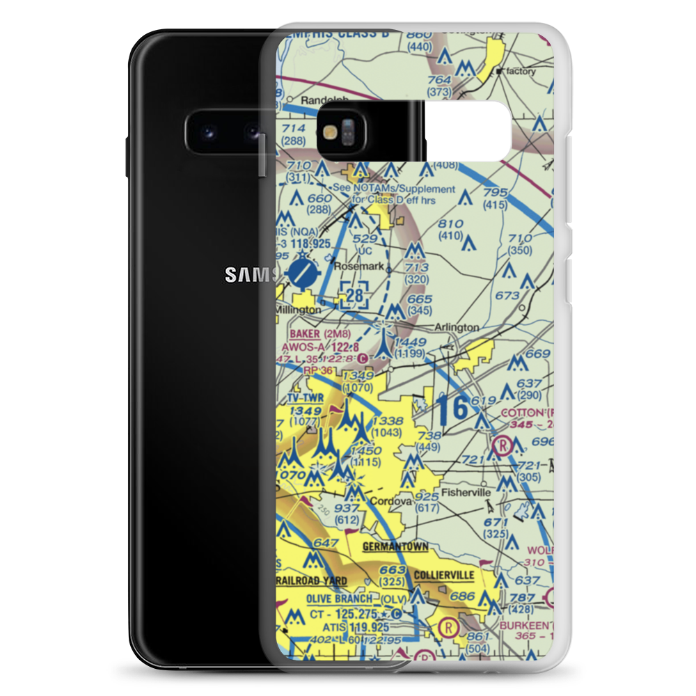 Needham's Airport (TN47) VFR Sectional Samsung Case Samsung Galaxy S10+ model shown