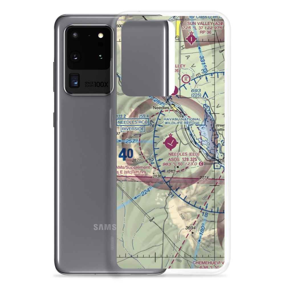 Needles Airport (EED) VFR Sectional Samsung Case Samsung Galaxy S20 Ultra model shown