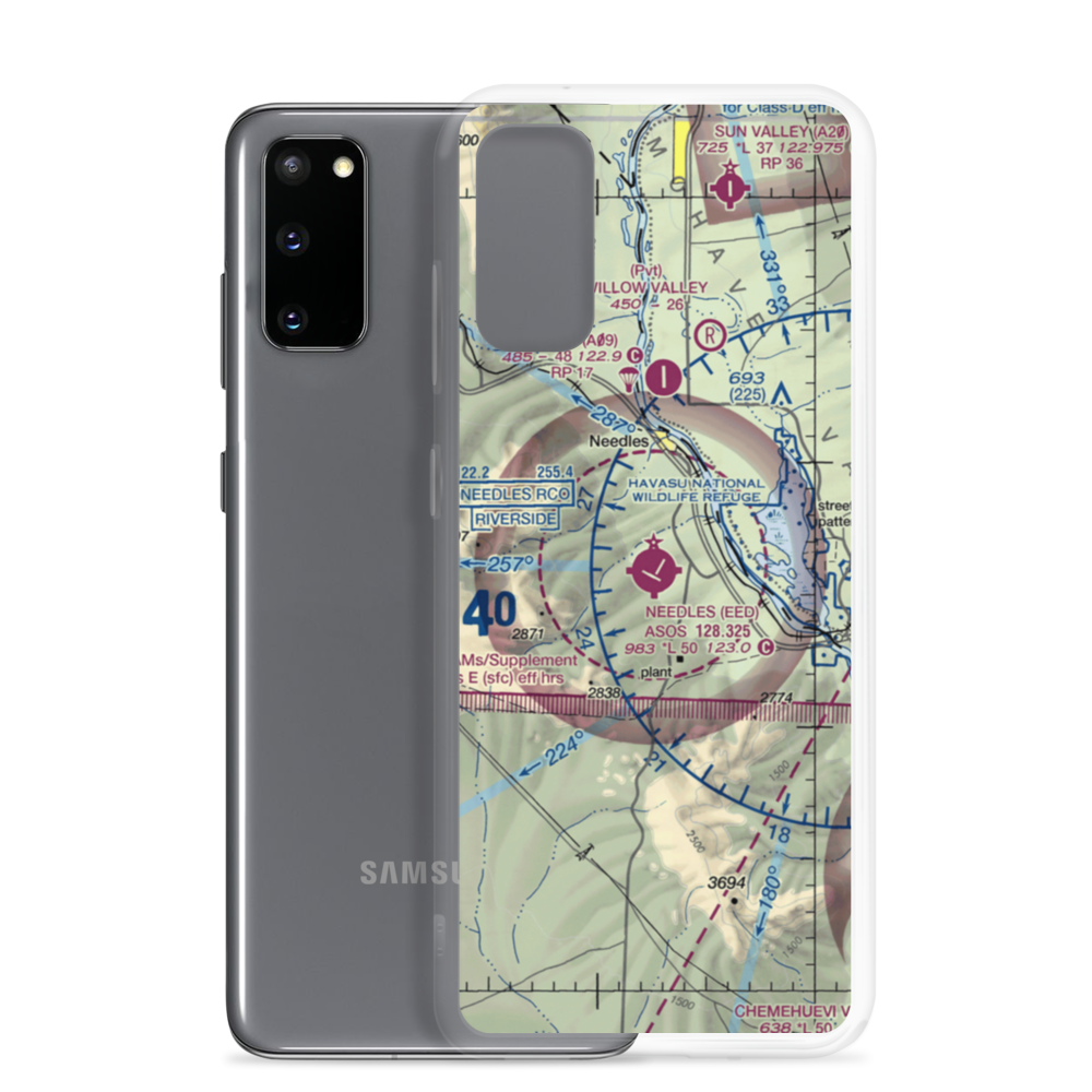 Needles Airport (EED) VFR Sectional Samsung Case Samsung Galaxy S20 model shown