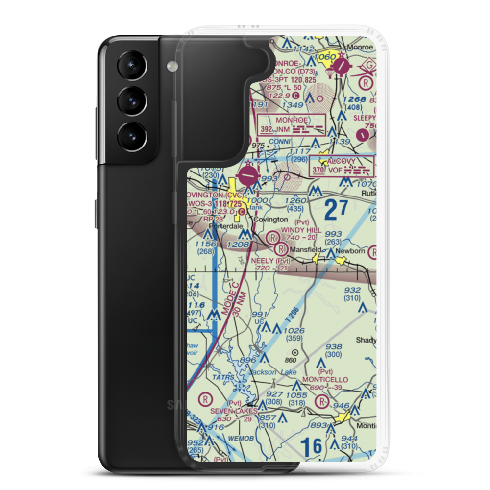 Neely Farms Airport (9GE7) VFR Sectional Samsung Case Samsung Galaxy S21 Plus model shown