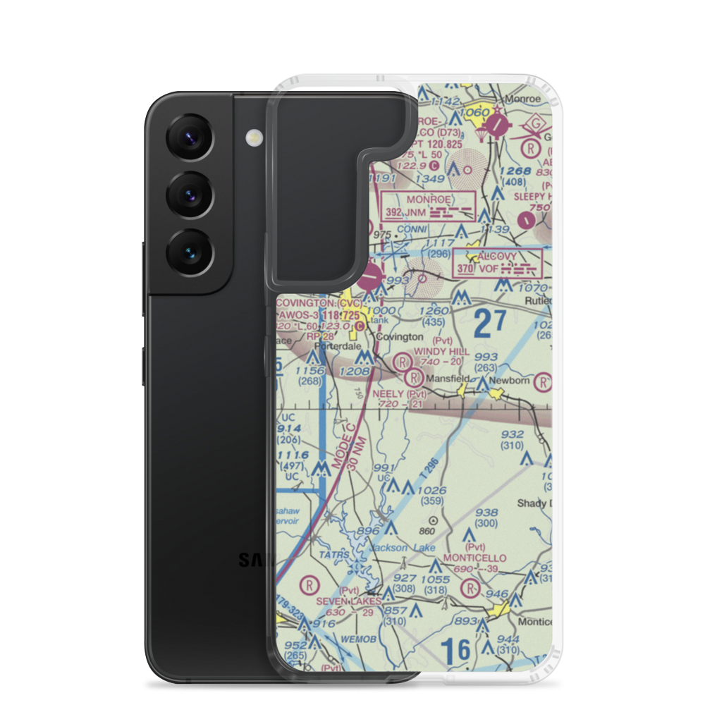 Neely Farms Airport (9GE7) VFR Sectional Samsung Case Samsung Galaxy S22 model shown