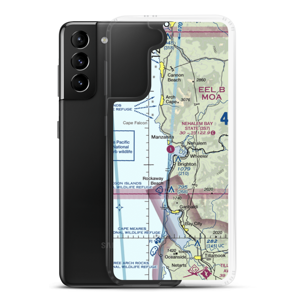 Nehalem Bay State Airport (3S7) VFR Sectional Samsung Case Samsung Galaxy S21 Plus model shown