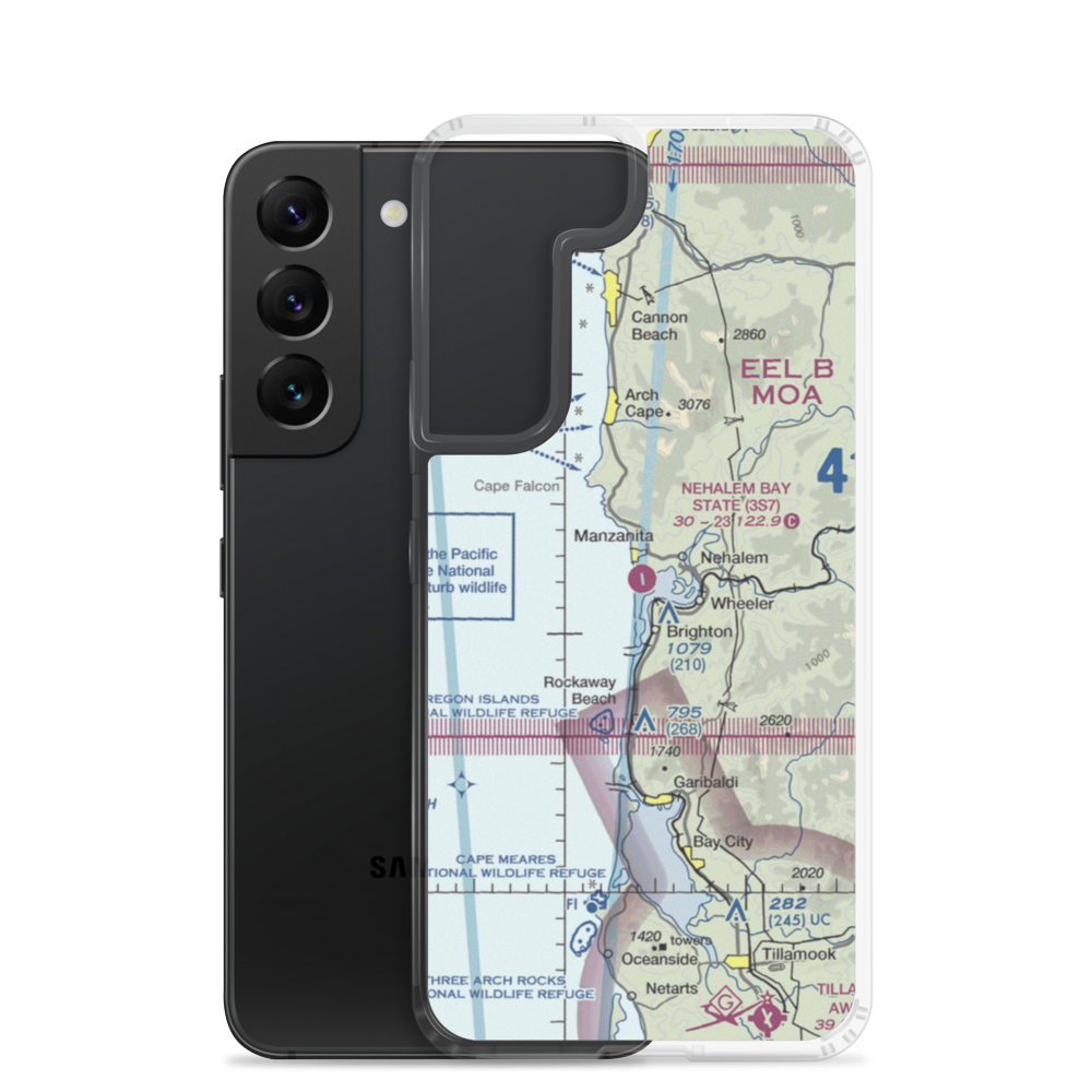 Nehalem Bay State Airport (3S7) VFR Sectional Samsung Case Samsung Galaxy S22 model shown