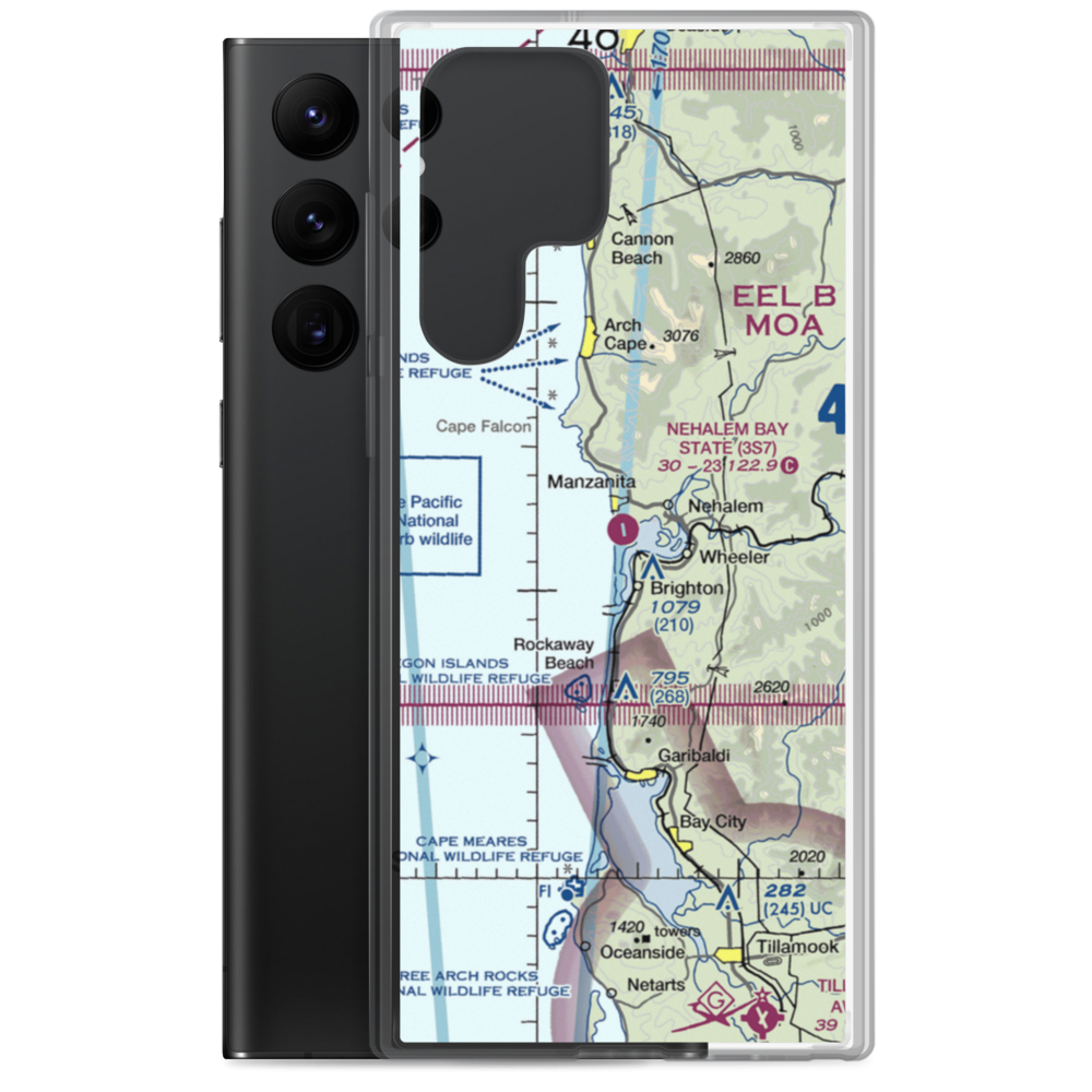 Nehalem Bay State Airport (3S7) VFR Sectional Samsung Case Samsung Galaxy S22 Ultra model shown