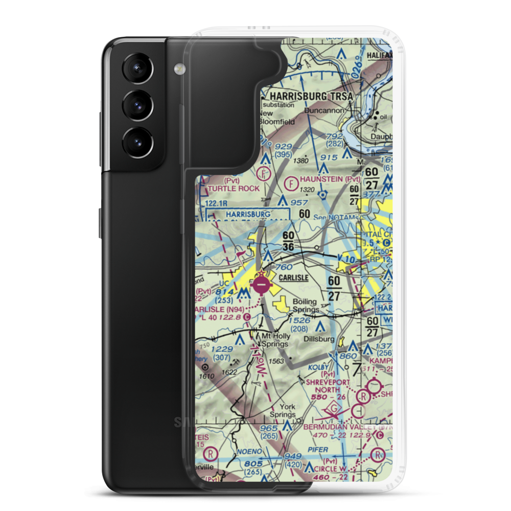 Neiderer Airport (PA55) VFR Sectional Samsung Case Samsung Galaxy S21 Plus model shown