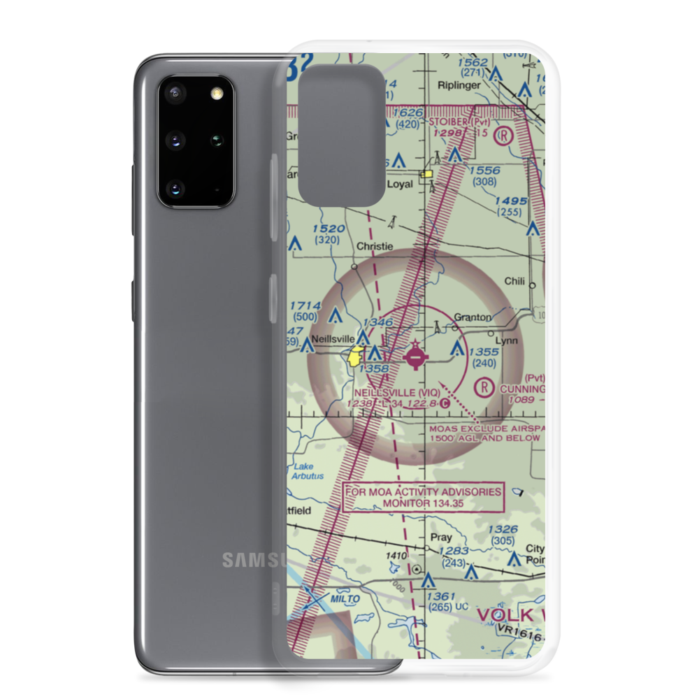 Neillsville Municipal Airport (VIQ) VFR Sectional Samsung Case Samsung Galaxy S20 Plus model shown