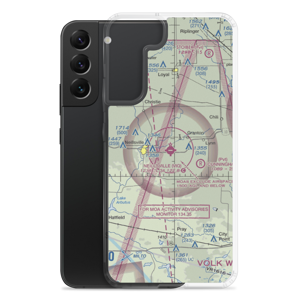 Neillsville Municipal Airport (VIQ) VFR Sectional Samsung Case Samsung Galaxy S22 Plus model shown