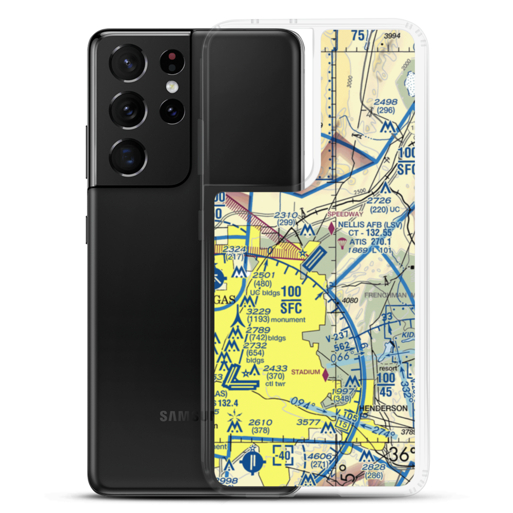 Nellis Air Force Base (LSV) VFR Sectional Samsung Case Samsung Galaxy S21 Ultra model shown