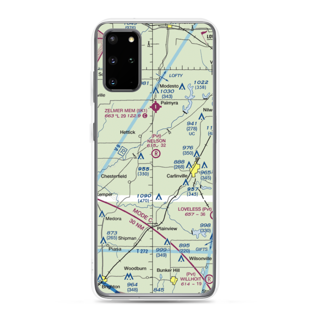 Nelson Airport (8IS1) VFR Sectional Samsung Case Samsung Galaxy S20 Plus model shown