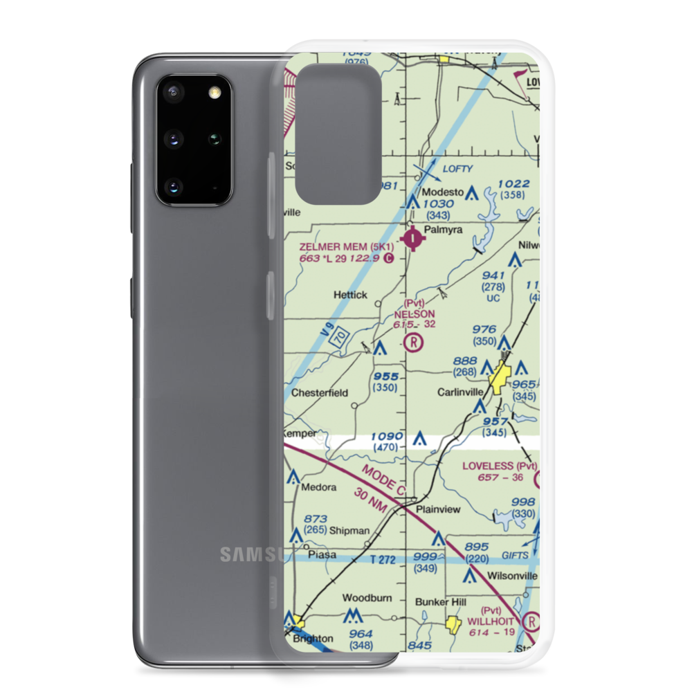 Nelson Airport (8IS1) VFR Sectional Samsung Case Samsung Galaxy S20 Plus model shown