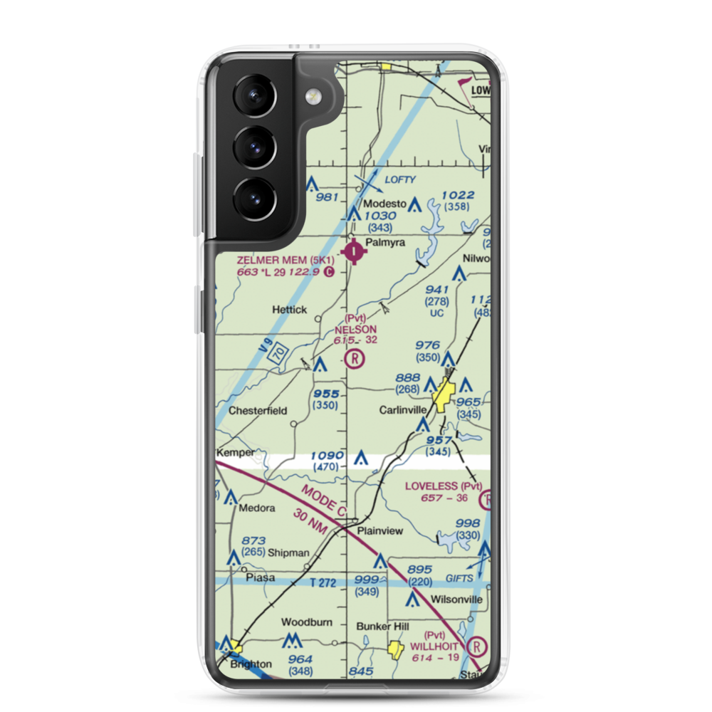 Nelson Airport (8IS1) VFR Sectional Samsung Case Samsung Galaxy S21 Plus model shown