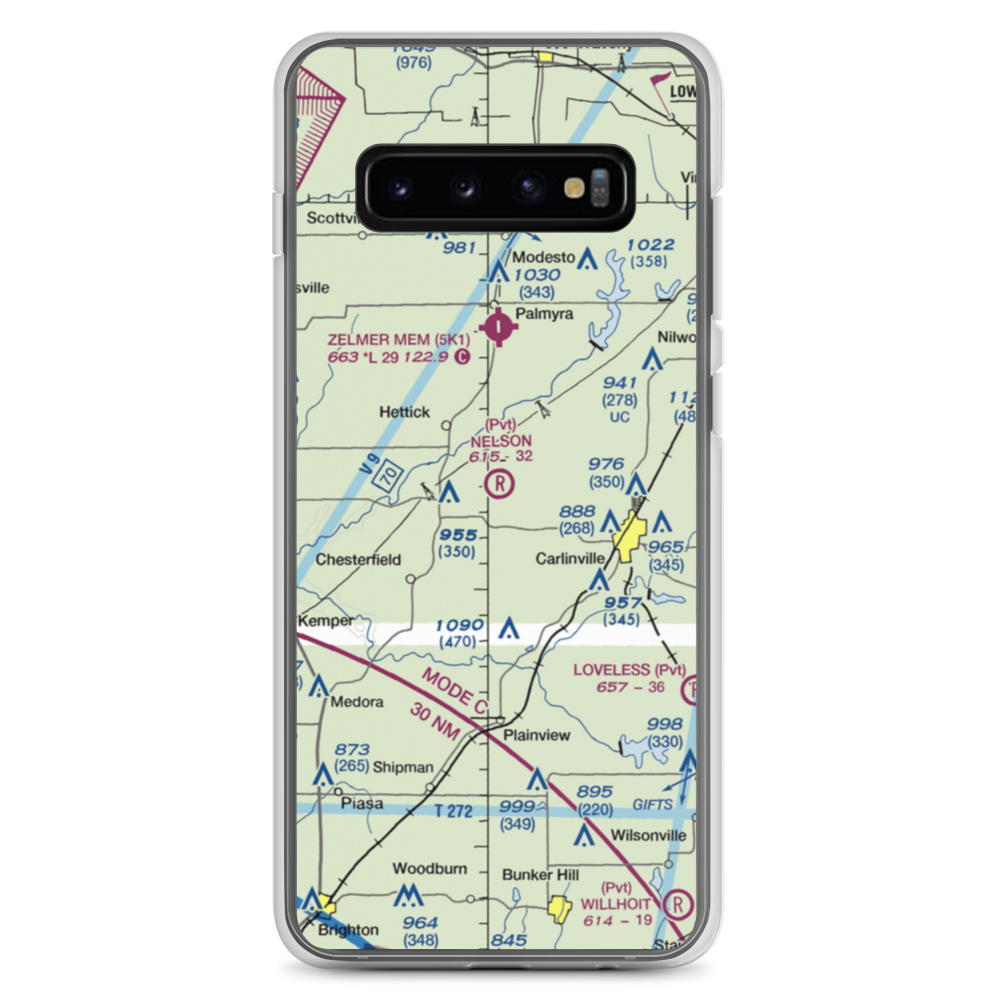 Nelson Airport (8IS1) VFR Sectional Samsung Case Samsung Galaxy S10+ model shown