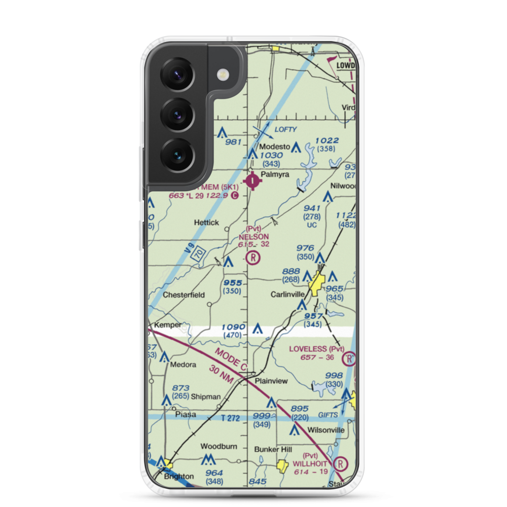 Nelson Airport (8IS1) VFR Sectional Samsung Case Samsung Galaxy S22 Plus model shown
