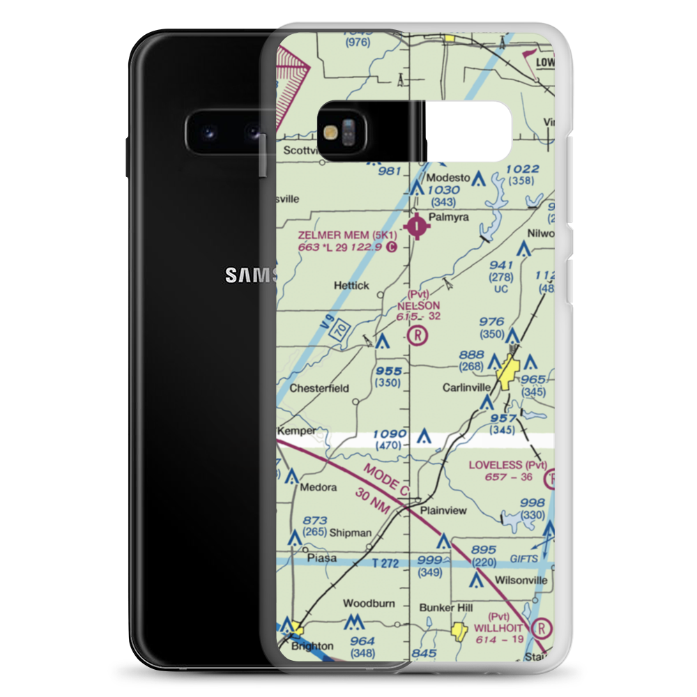 Nelson Airport (8IS1) VFR Sectional Samsung Case Samsung Galaxy S10+ model shown