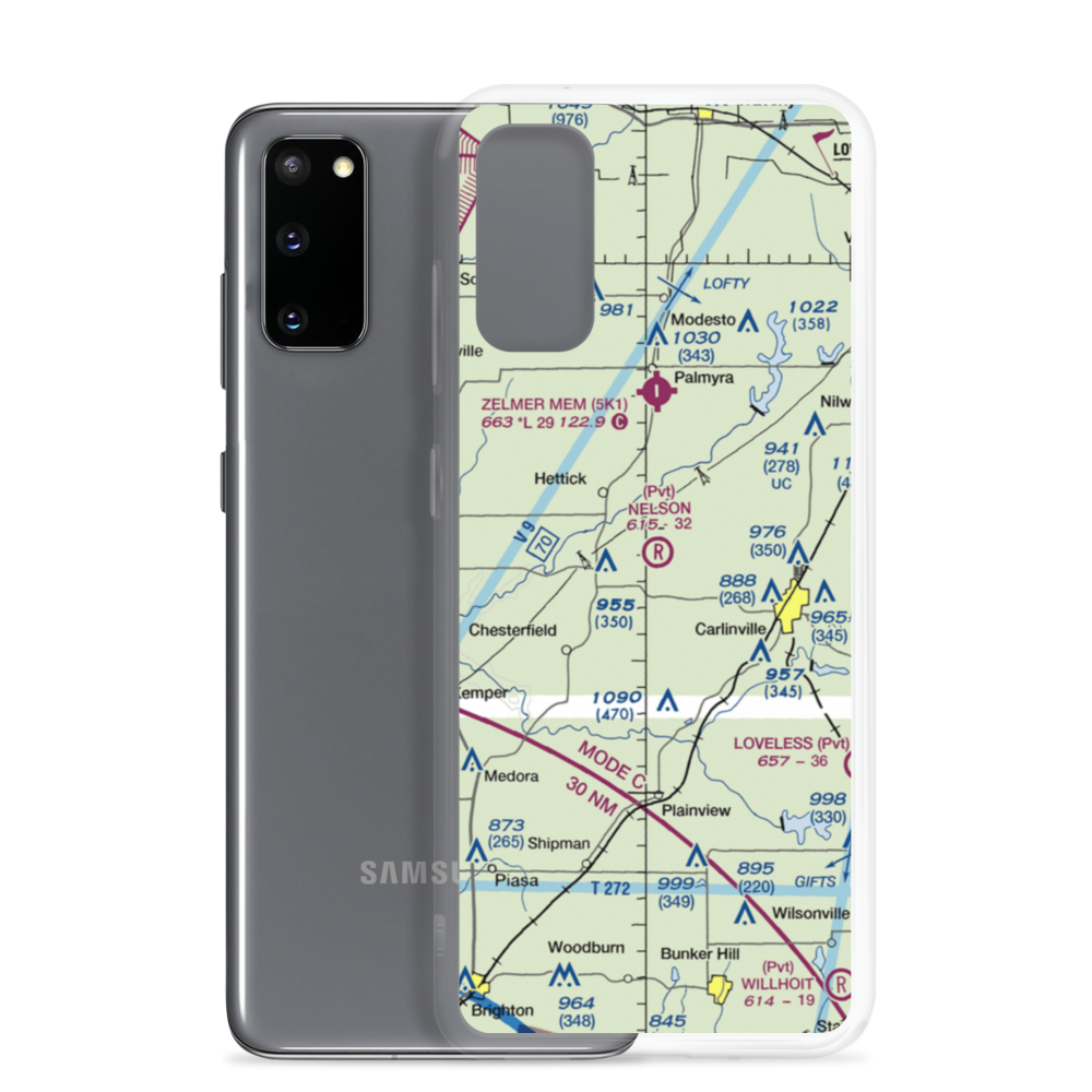 Nelson Airport (8IS1) VFR Sectional Samsung Case Samsung Galaxy S20 model shown