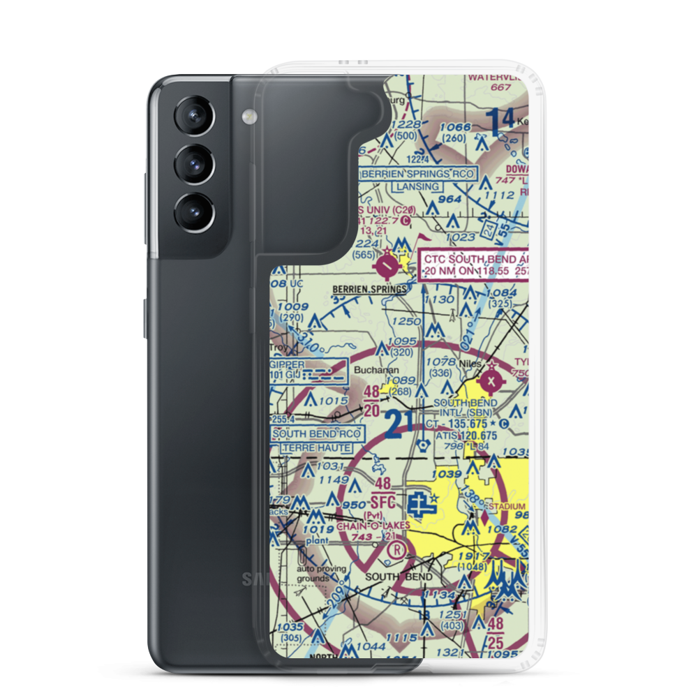 Nelson Airport (MI72) VFR Sectional Samsung Case Samsung Galaxy S21 model shown