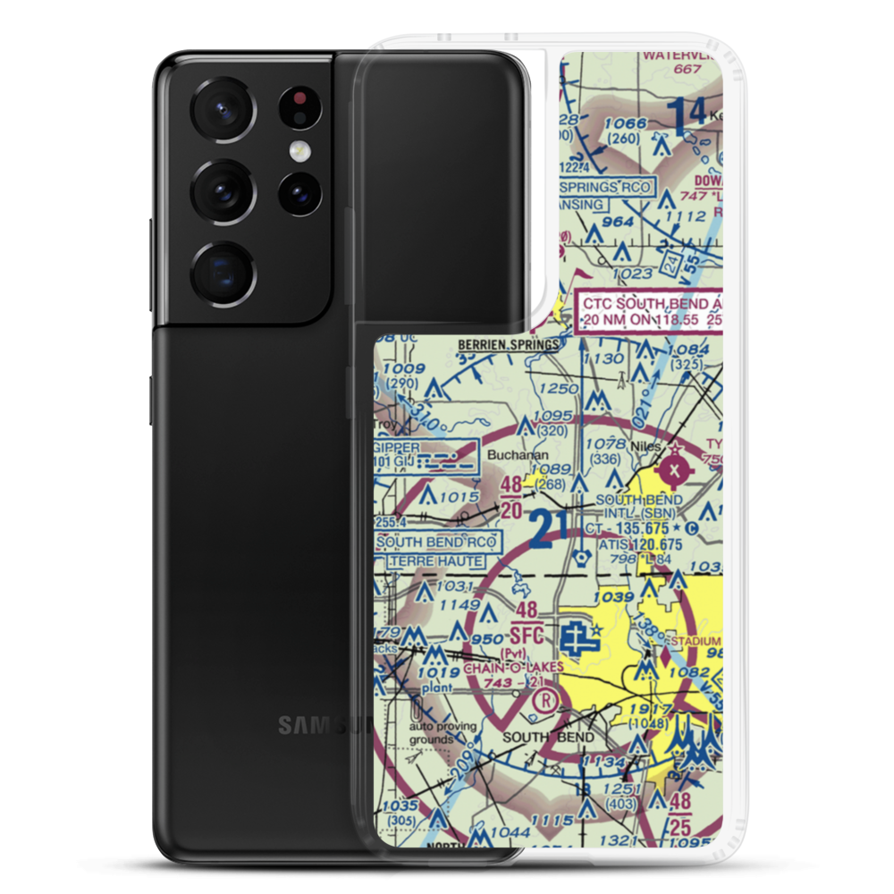 Nelson Airport (MI72) VFR Sectional Samsung Case Samsung Galaxy S21 Ultra model shown