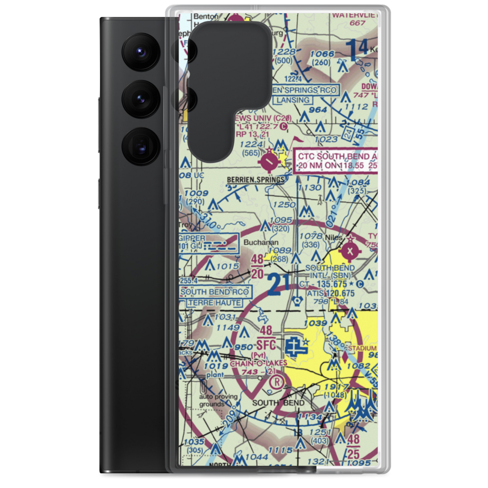Nelson Airport (MI72) VFR Sectional Samsung Case Samsung Galaxy S22 Ultra model shown
