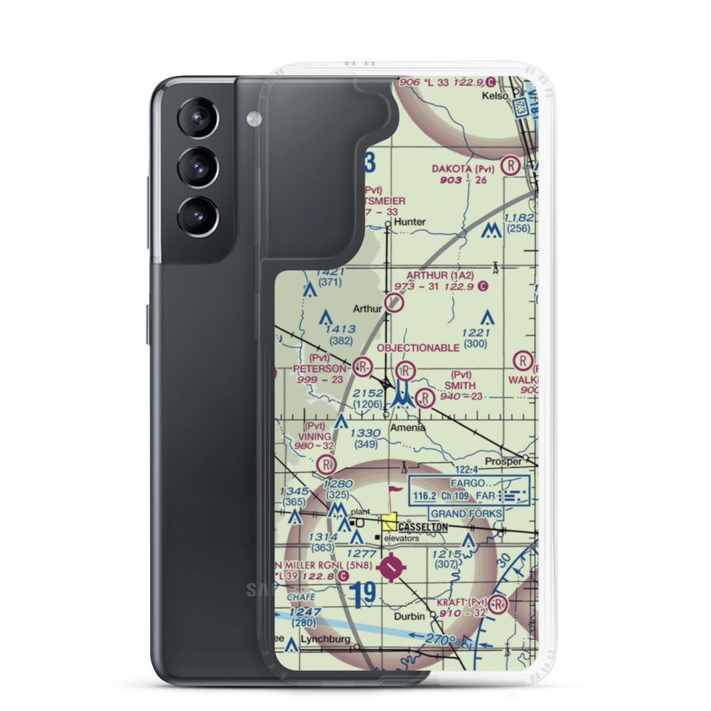 Nelson Airport (ND01) VFR Sectional Samsung Case Samsung Galaxy S21 model shown