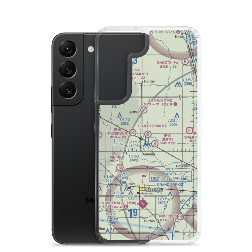 Nelson Airport (ND01) VFR Sectional Samsung Case Samsung Galaxy S22 model shown
