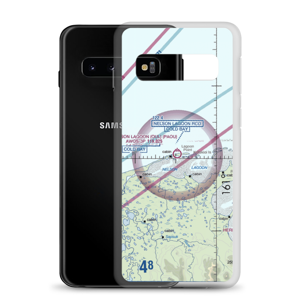 Nelson Lagoon Airport (OUL) VFR Sectional Samsung Case Samsung Galaxy S10 model shown
