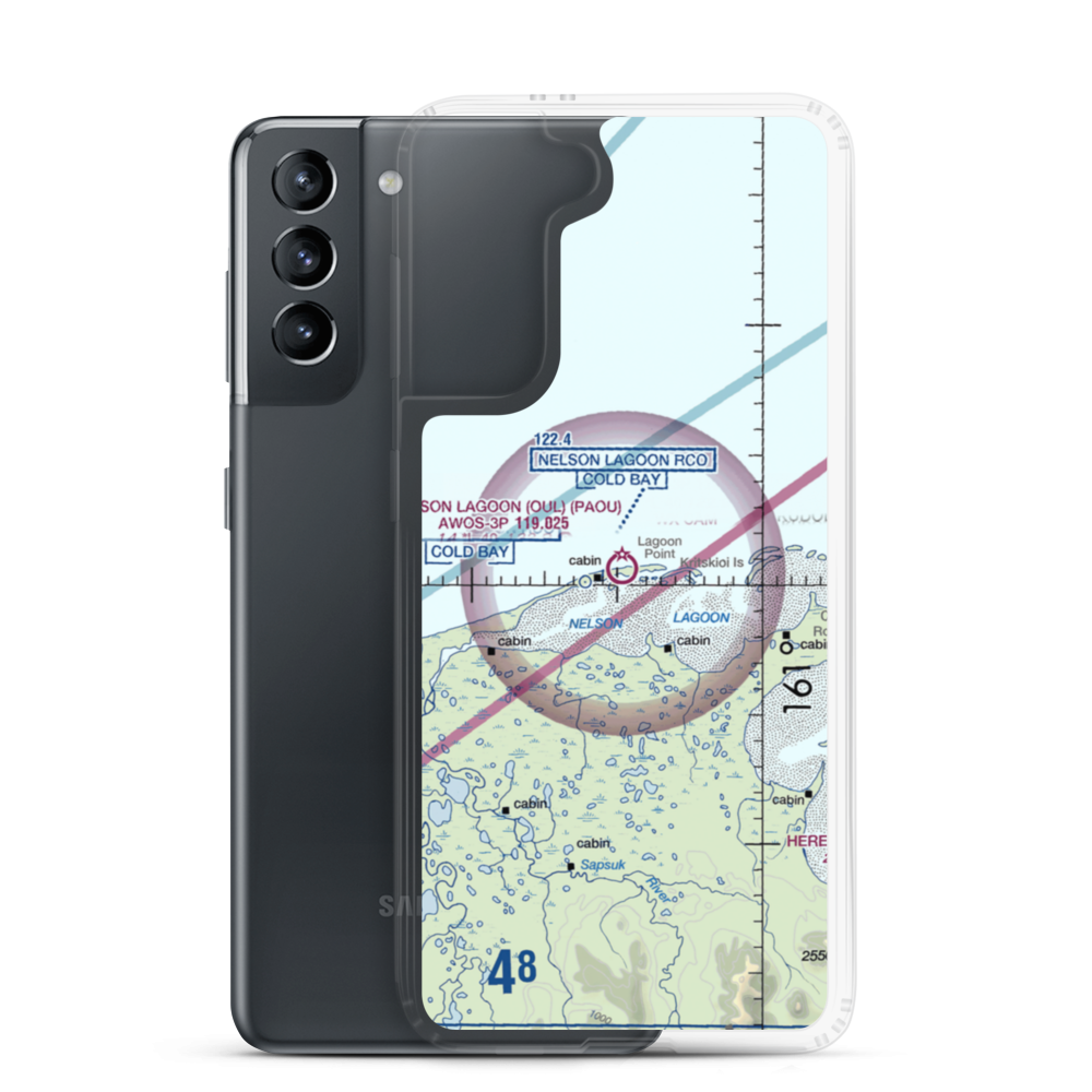 Nelson Lagoon Airport (OUL) VFR Sectional Samsung Case Samsung Galaxy S21 model shown