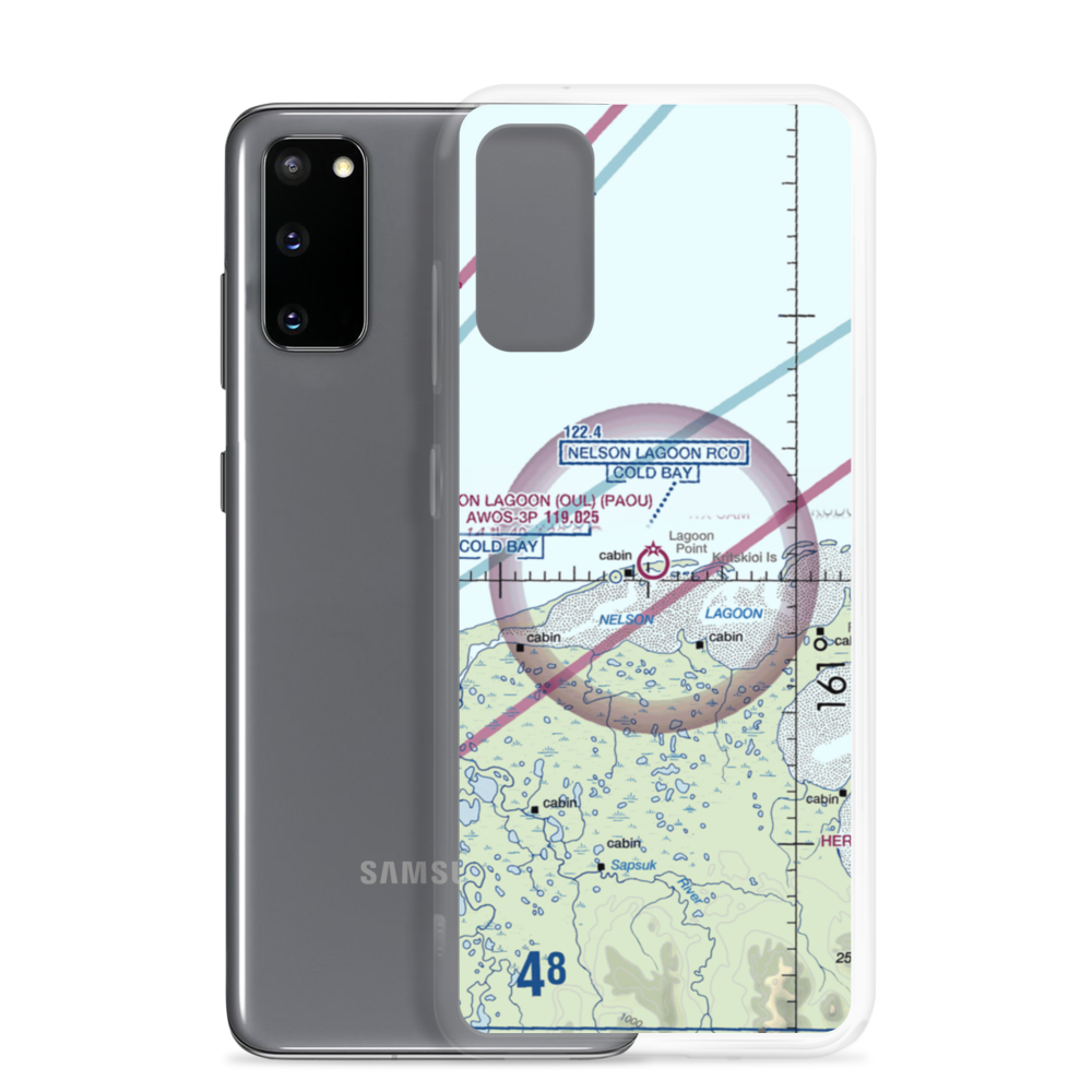 Nelson Lagoon Airport (OUL) VFR Sectional Samsung Case Samsung Galaxy S20 model shown