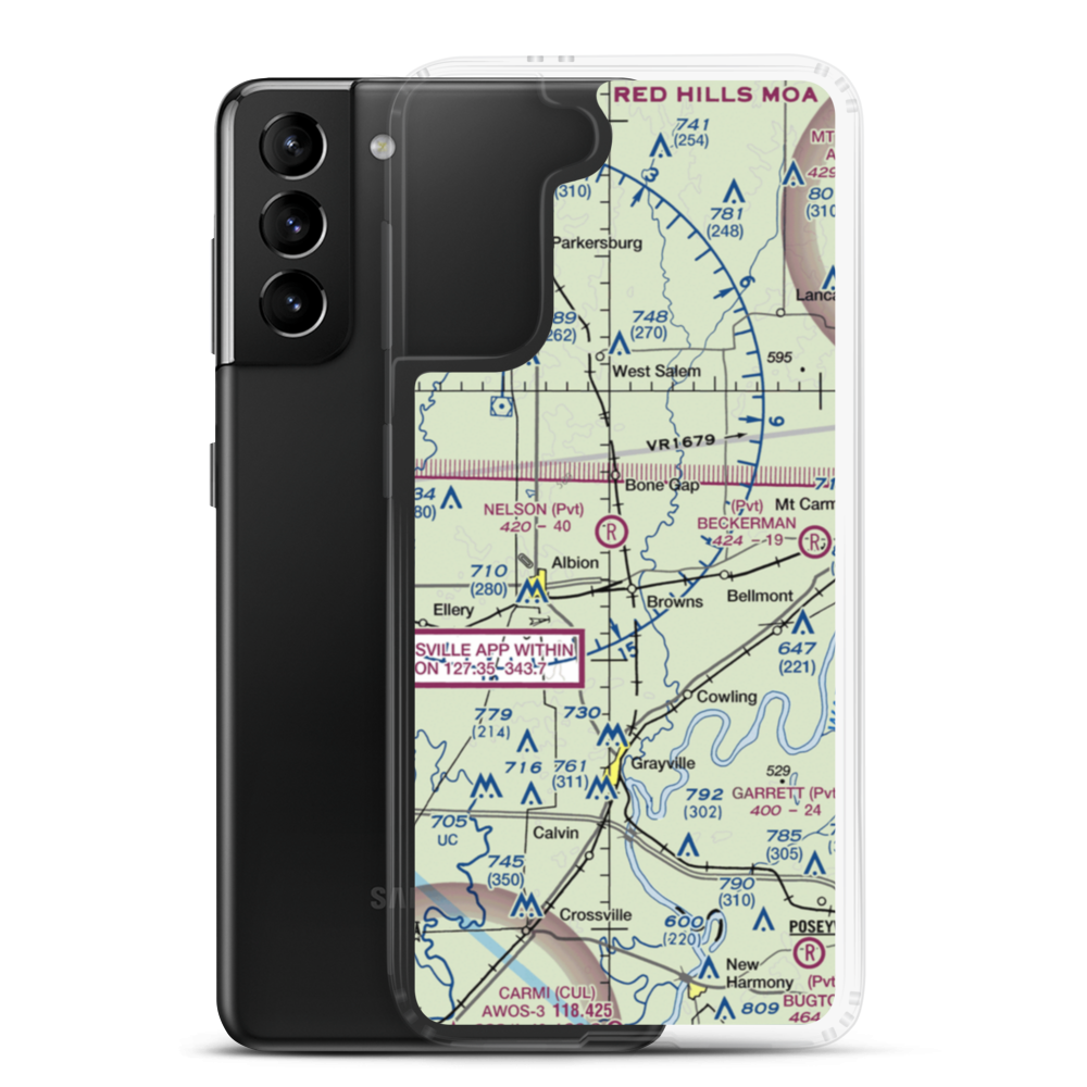 Nelson Private Airport (60IS) VFR Sectional Samsung Case Samsung Galaxy S21 Plus model shown
