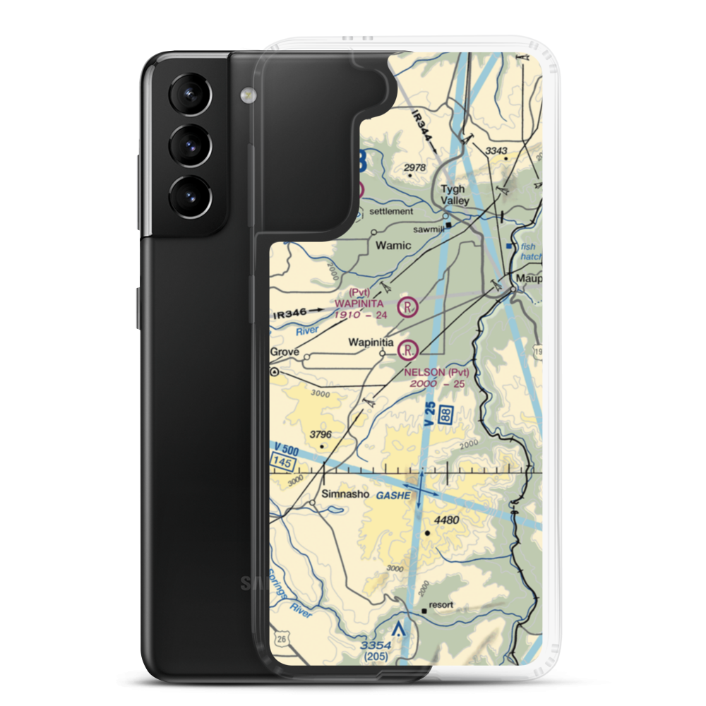 Nelson Ranch Airport (19OR) VFR Sectional Samsung Case Samsung Galaxy S21 Plus model shown