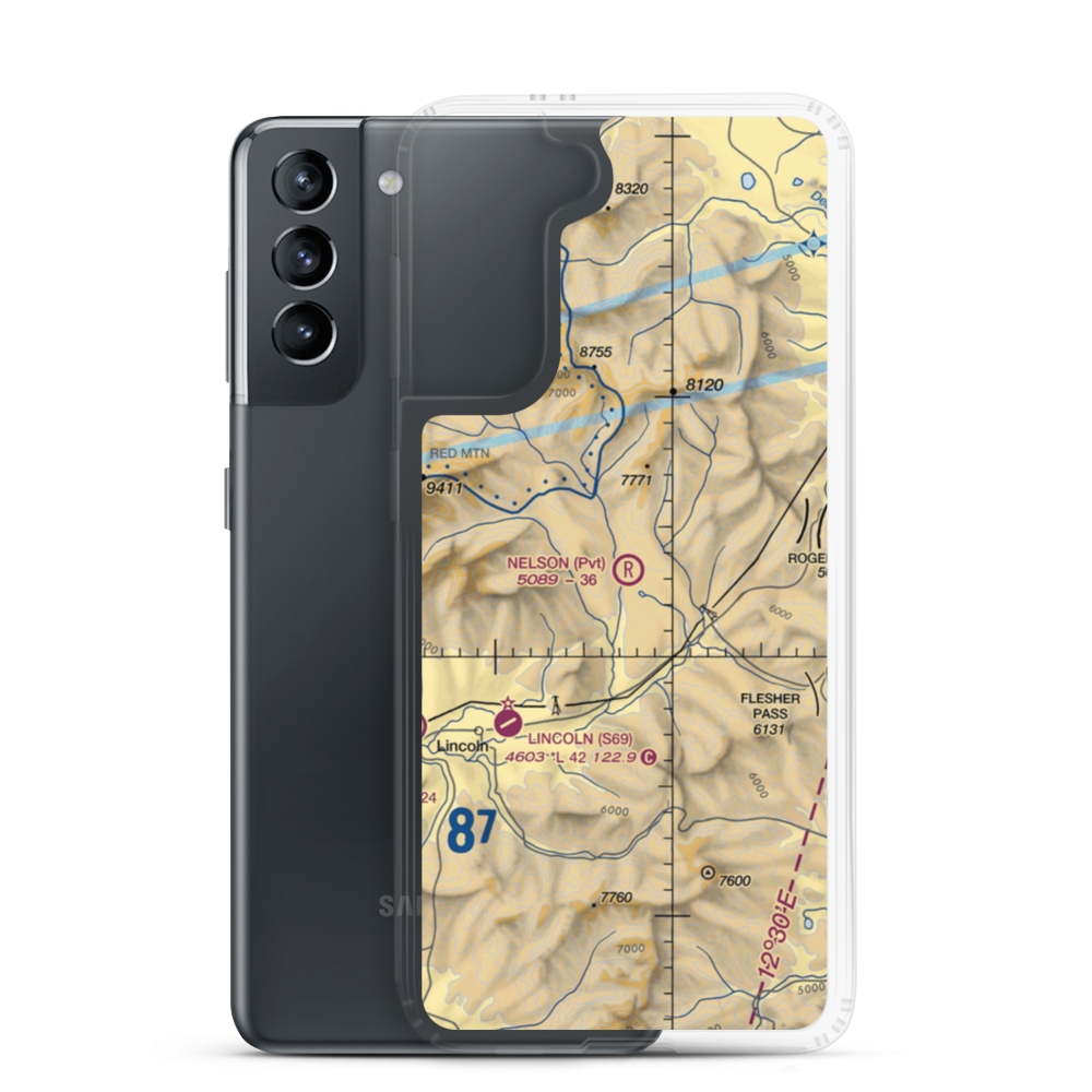 Nelson Ranch Airport (MT21) VFR Sectional Samsung Case Samsung Galaxy S21 model shown