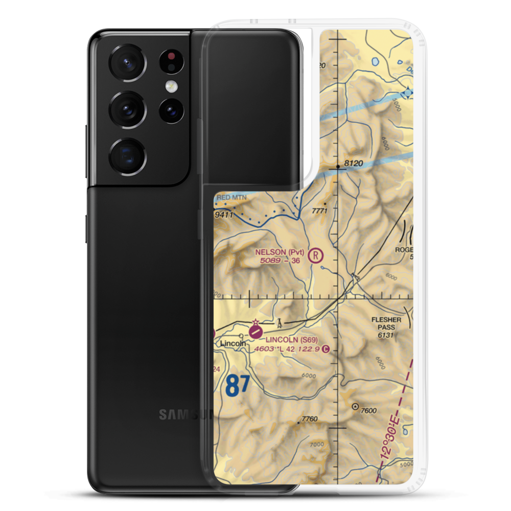 Nelson Ranch Airport (MT21) VFR Sectional Samsung Case Samsung Galaxy S21 Ultra model shown