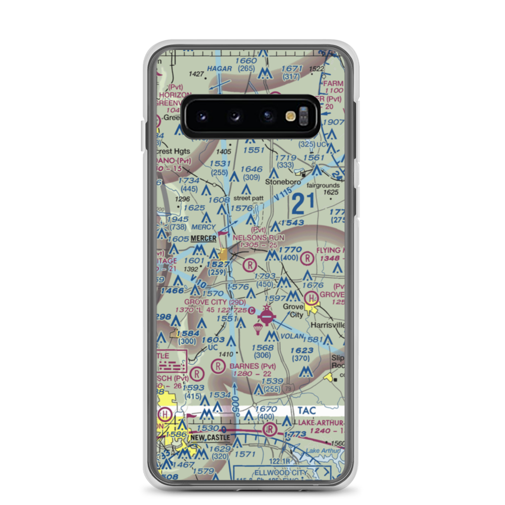 Nelson's Run Airport (39PN) VFR Sectional Samsung Case Samsung Galaxy S10 model shown