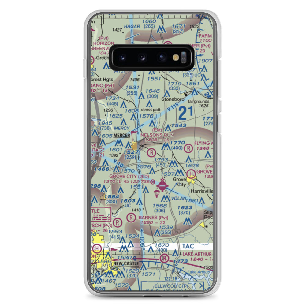 Nelson's Run Airport (39PN) VFR Sectional Samsung Case Samsung Galaxy S10+ model shown