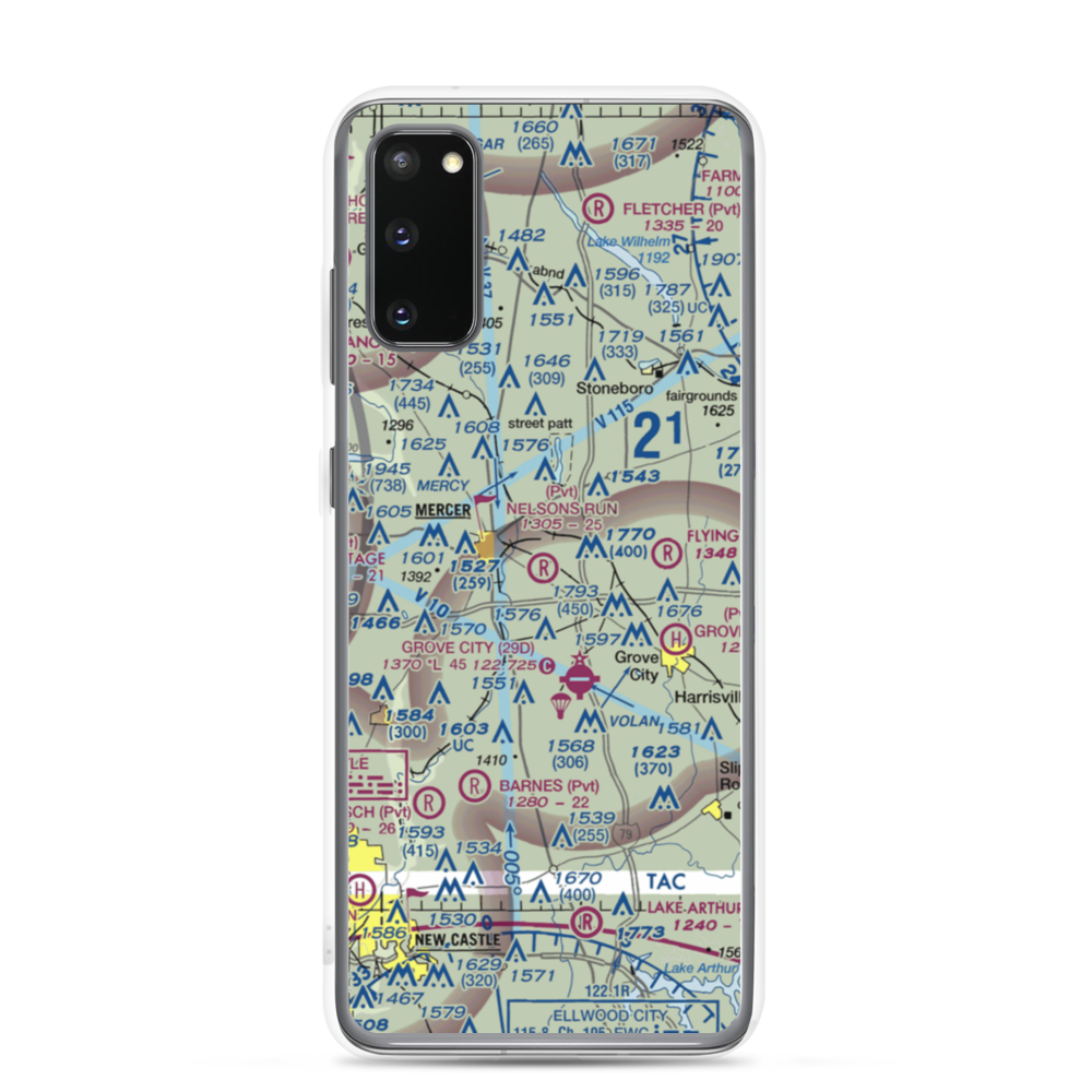 Nelson's Run Airport (39PN) VFR Sectional Samsung Case Samsung Galaxy S20 model shown